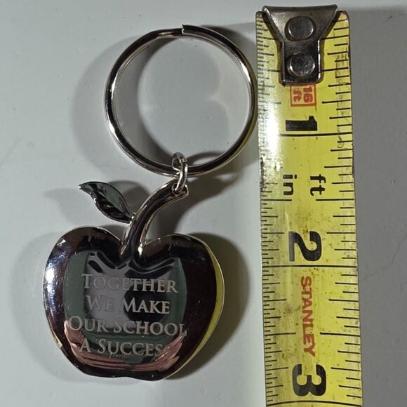 Apple Metal Keychain "Together We Make Our School A Success" Gift For Teachers - Picture 4 of 4